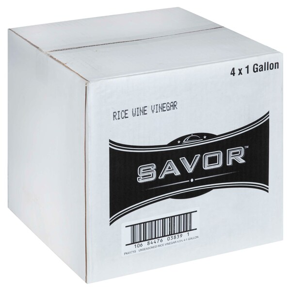 Savor Imports 4.5% Unseasoned Rice Vinegar 1 gal. Jug, PK4 586603 - main